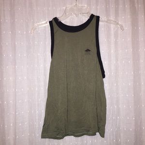 green halter neck tank top with alien ufo decal